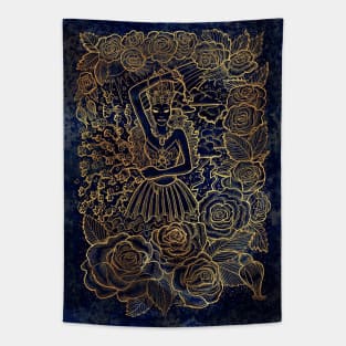 Spring Goddess. Celestial Background. Tapestry