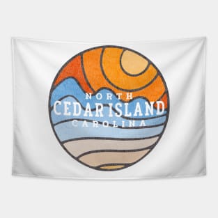 Cedar Island, NC Summertime Vacationing Stained Glass Sunrise Tapestry