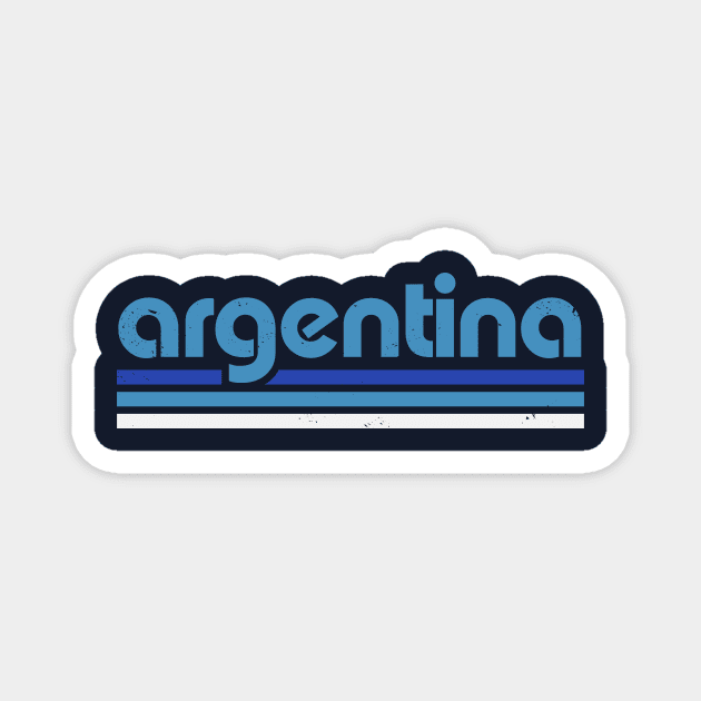 Retro Argentina Football // Vintage Grunge Proud Argentine Word Art Magnet by Now Boarding
