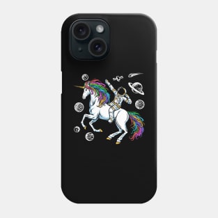 astronaut riding unicorn universe Phone Case