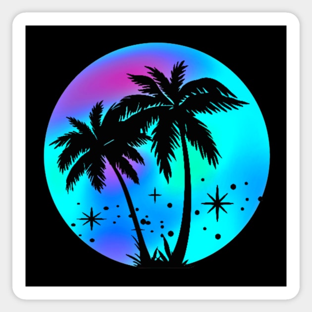 Vaporwave Palm Trees: 80's, 90's Neon Teal Blue, Hot Pink, and Purple Retro  Vintage Sunset Tropical Vaporwave