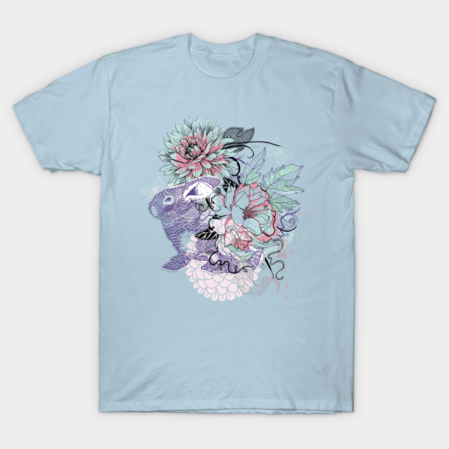 Floral Rabbit - Rabbit - T-Shirt