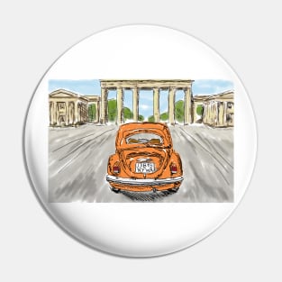 Classic car dark orange Pin