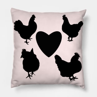 Chicken silhouette Pillow