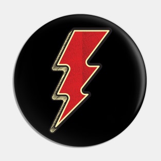 KICK ASS Flash Lightning Bolt Electricity Symbol Vintage Style Sketch Pin