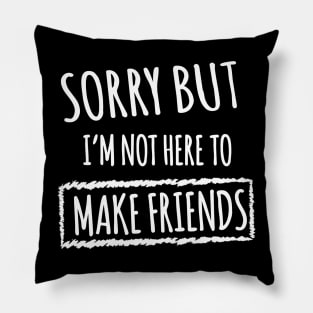 Sorry but i'm not here to make friends Pillow