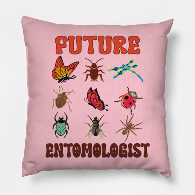 Future Entomologist - Entomology Insect Lover Bug Collector Pillow by David Brown