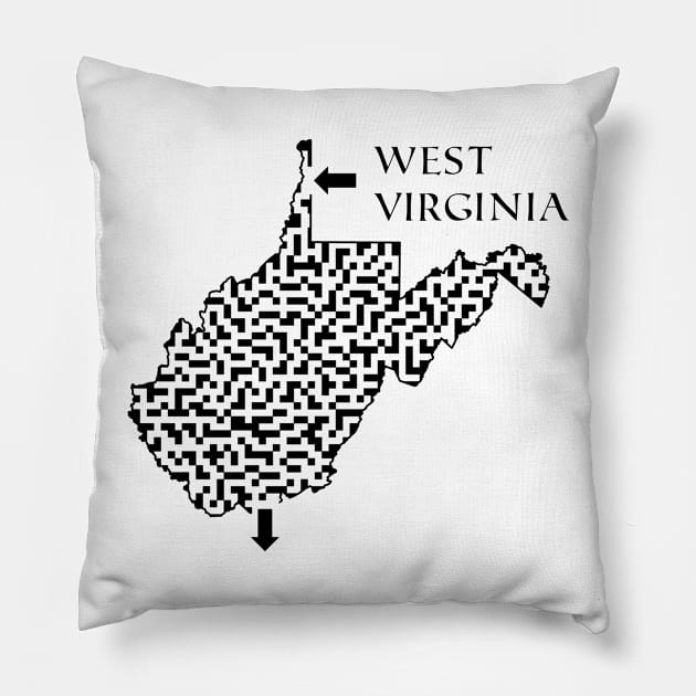 State of West Virginia Maze Pillow by gorff