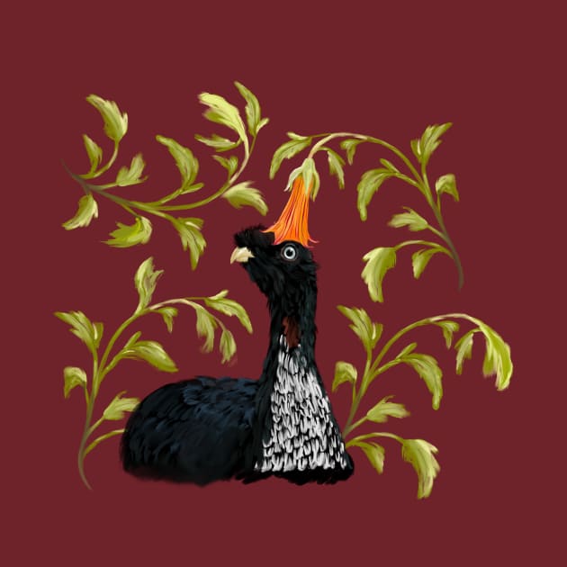 Horned Guan + Canary Island Bellflower by mkeeley