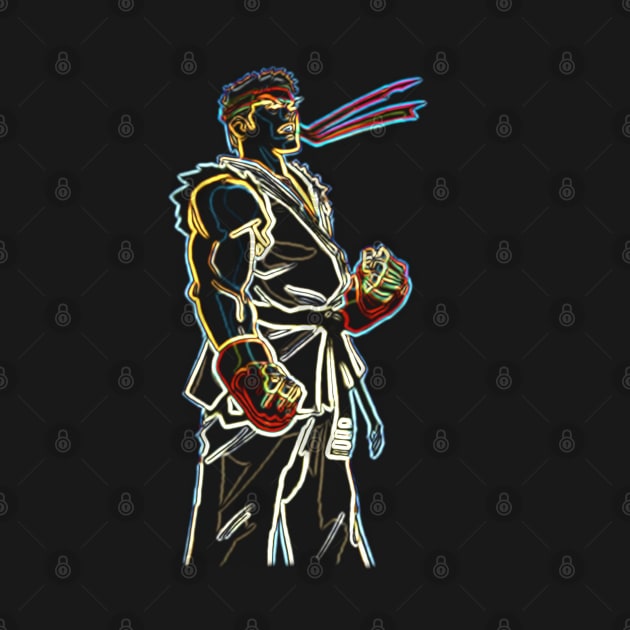 Karate Man Neon by enchantingants