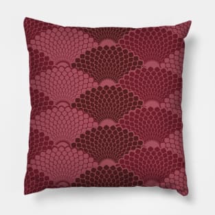 Reptile skin japanese seamless pattern (shades of raspberry) Pillow