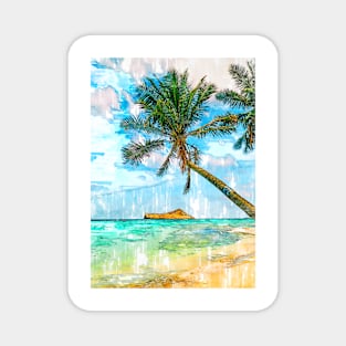 Chilling By The Beach In Tropical Summer Hawaii Magnet