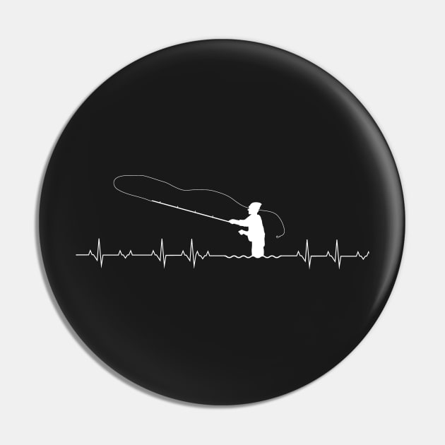 Fishing HeartBeat Pin by captainmood