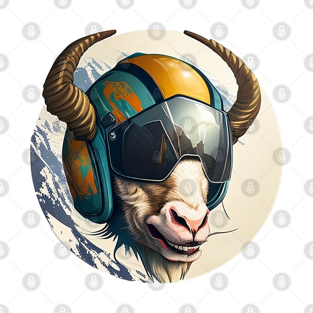 Goat Ski Goggles by Azizshirts