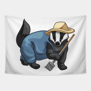 Honey badger Farmer Rake Tapestry