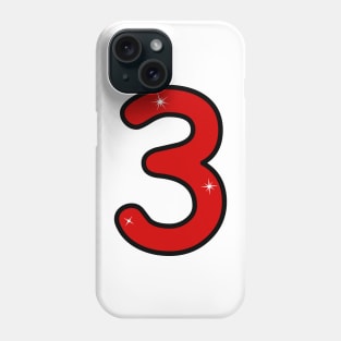 third, three, 3 years, 3 year old, date, number 3, number three,  3st birthday gift, 3st birthday design, anniversary, birthday, anniversary, Numeral 3, Phone Case