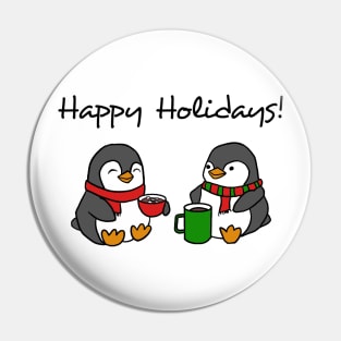 Christmas Penguins Enjoying Hot Cocoa Pin