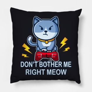 Gaming Cat funny Gamer Gifts Pillow