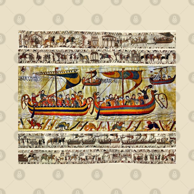 THE BAYEUX TAPESTRY, VIKING SHIPS by BulganLumini