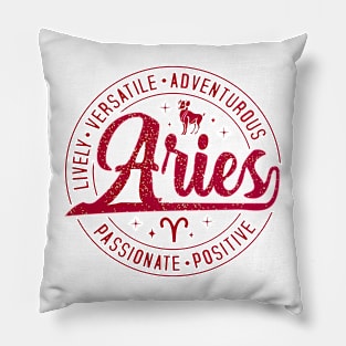 Zodiac round sign designs.Aries Pillow