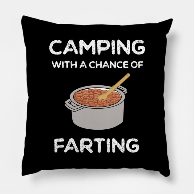 Funny Camping Fart Humor Pillow by MedleyDesigns67