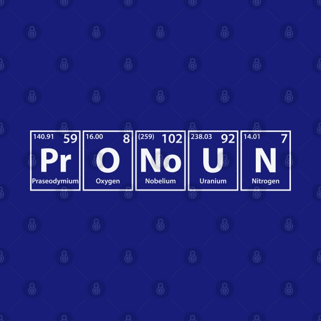 Pronoun (Pr-O-No-U-N) Periodic Elements Spelling by cerebrands