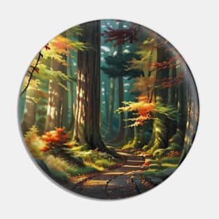 Gorgeous Paved Path in an Autumn Forest Pin