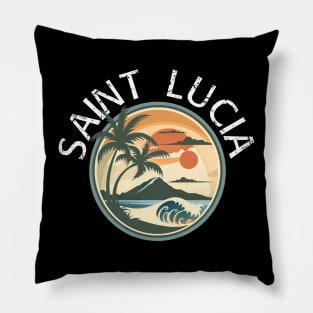 Saint Lucia (with White Lettering) Pillow