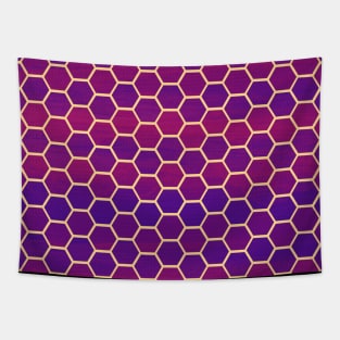 Ornamental Pattern Purple Gold Hexagons Tapestry