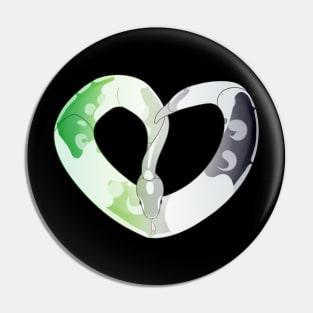 Ball Python Heart (Aro Pride Design) Pin