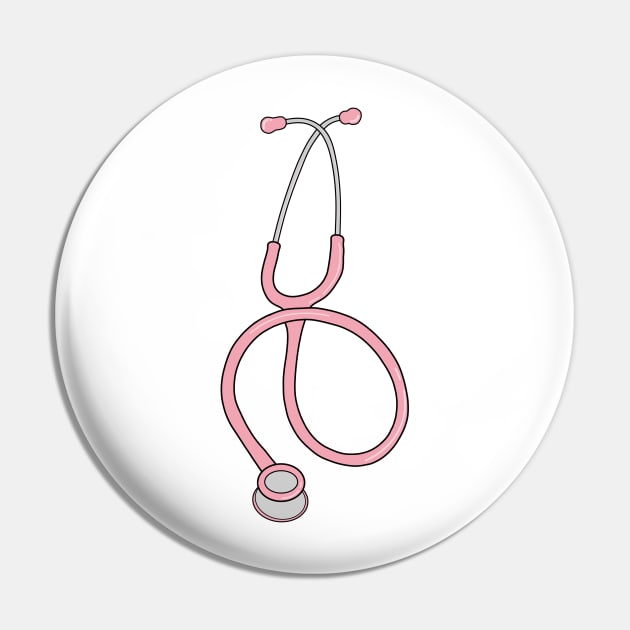 Pink stethoscope Pin by Dr.Bear