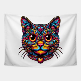 Psychedelic cat. Tapestry