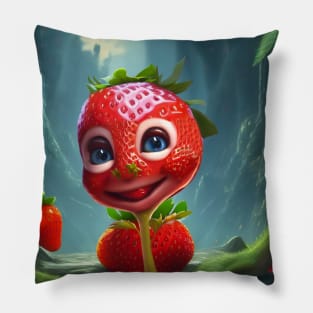 Funny cute strawberry Pillow