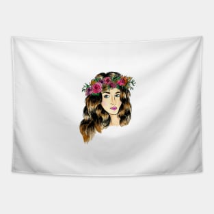 Flower Crown Girl Tapestry