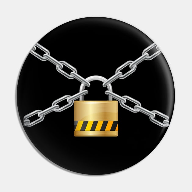 Padlock Caution Pin by byfab