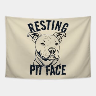 resting pit face - fun pitbull Tapestry