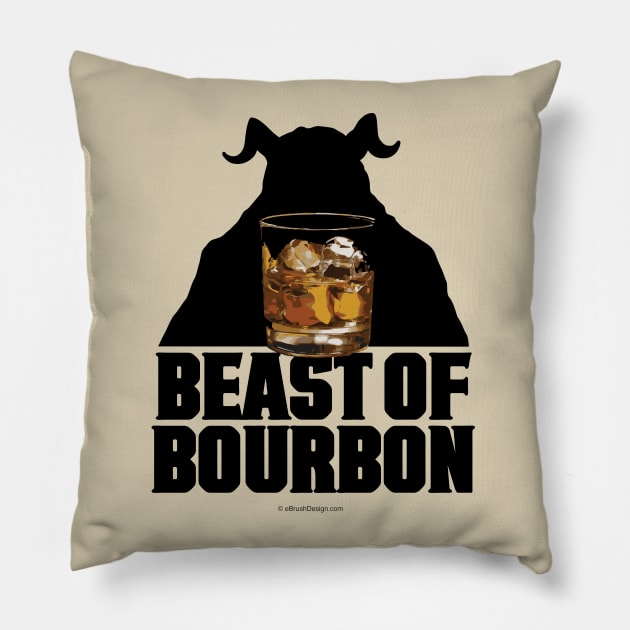 Beast Of Bourbon - whiskey drinker Pillow by eBrushDesign