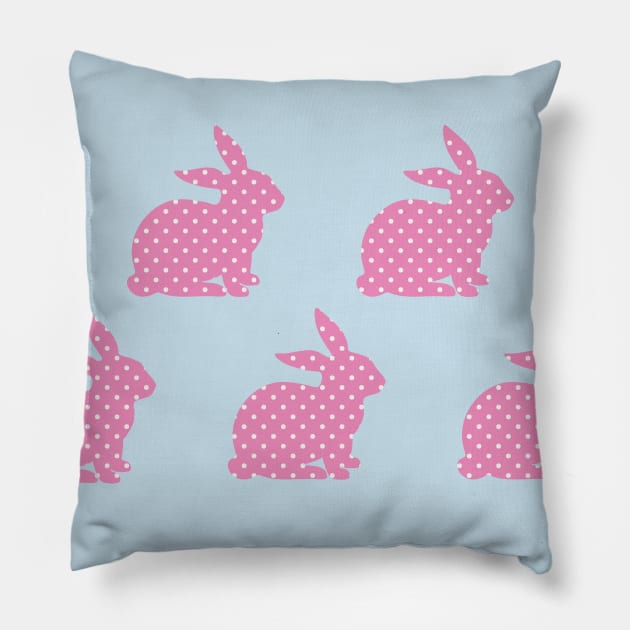 Whoa, baby! Pink Bunny Wallpaper Pillow by Heyday Threads