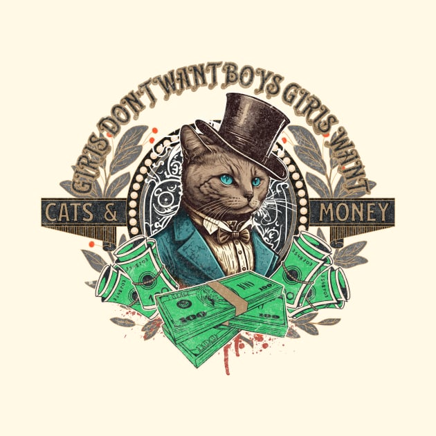 Cats and Money by Retro Meowster