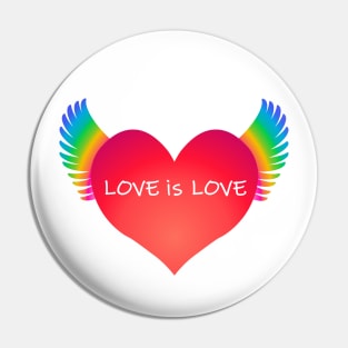 Love Is Love: Rainbow-Winged Heart Pin