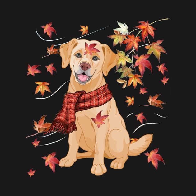 Maple Dog Leaf Fall Hello Autumn Funny Labrador Lover by MarrinerAlex