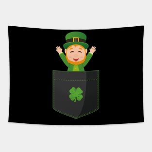 Pocket Leprechaun Funny St Patricks Day Tapestry