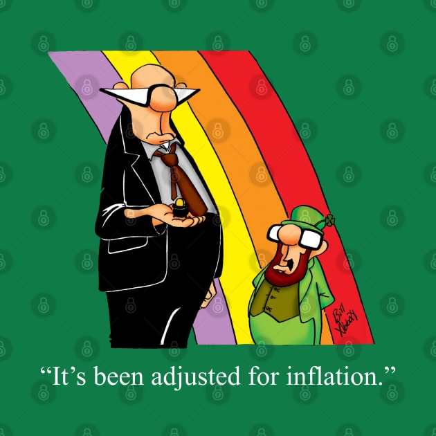 Funny Leprechaun St. Patrick’s Day Inflation Cartoon Humor by abbottcartoons