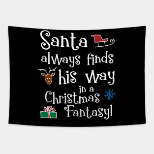 Santa Always Finds His Way Christmas Tapestry