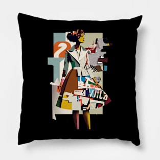 Fashion Collage Magazine Design Pillow