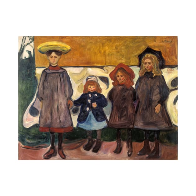 Four Girls in Asgardstrand by Edvard Munch by Classic Art Stall