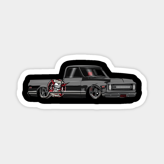 1969 chevy c10 lowrider bishop graphics Magnet by Bishop Graphics