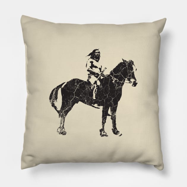 Warrior on Horseback - Native American Pillow by ClothedCircuit