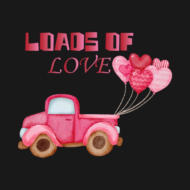 Loads Of Love Valentines Day Cute V-Day Tractor Boys Kids by jadolomadolo