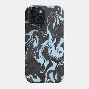 Shades of Moody Black and Blue Aesthetic Marble Pattern Phone Case